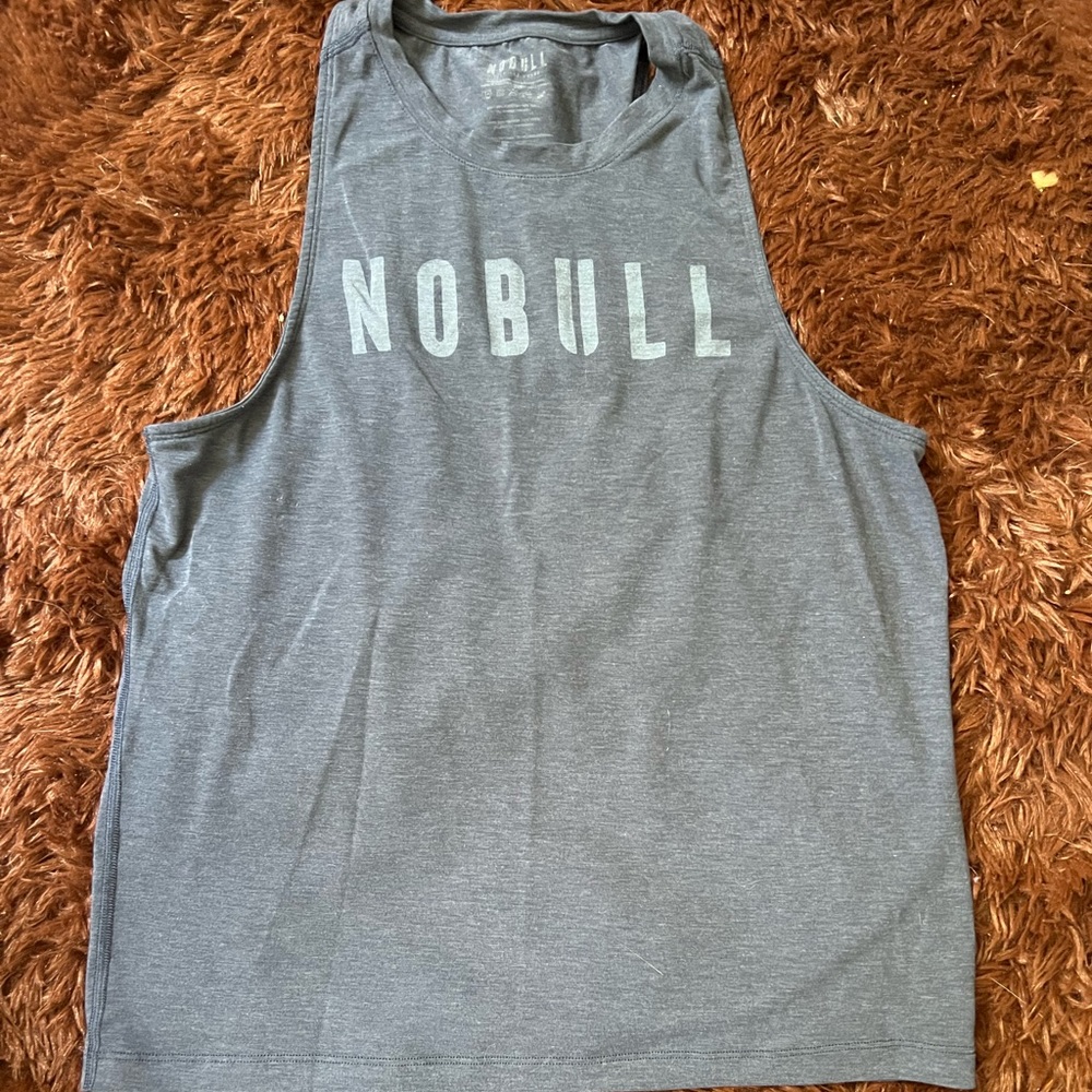 No bull tank top size medium heather blue